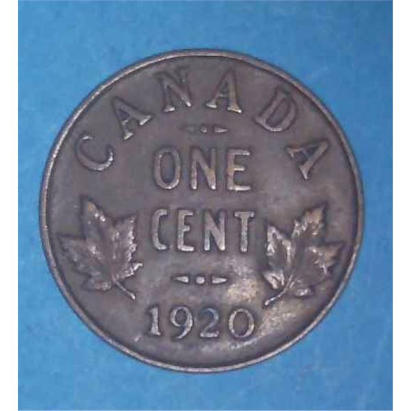 1920 Canadian Penny One Cent Coin