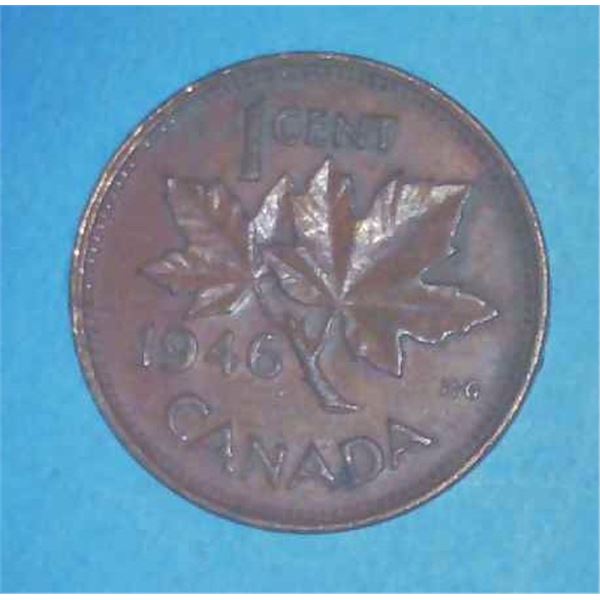 1946 Canadian Penny One Cent Coin