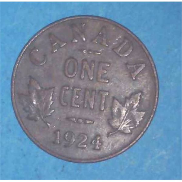 1924 Canadian Penny One Cent Coin