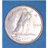 Image 1 : 1964 Canadian Silver 10 Cent Coin