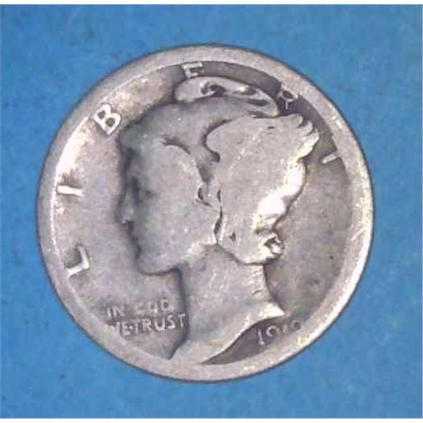 1919 USA Silver 10 Cent Coin