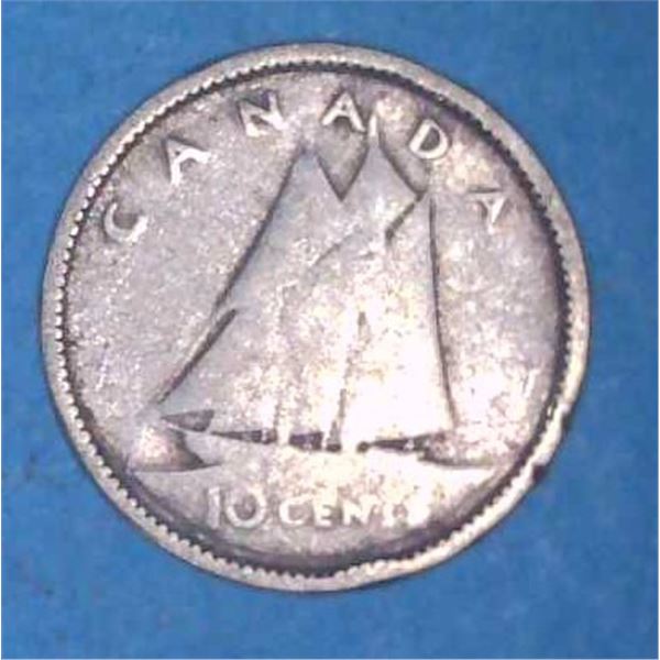 1937 Canadian Silver 10 Cent Coin