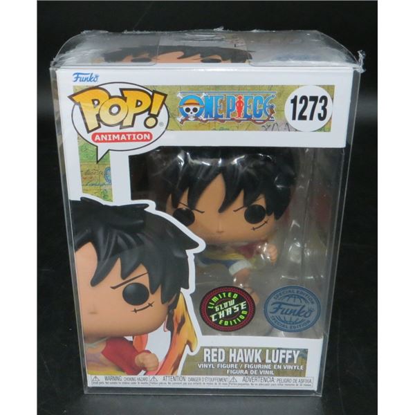 New Funko Pop One Piece Red Hawk Luffy #1273 (Glow in the dark Chase) BV $95