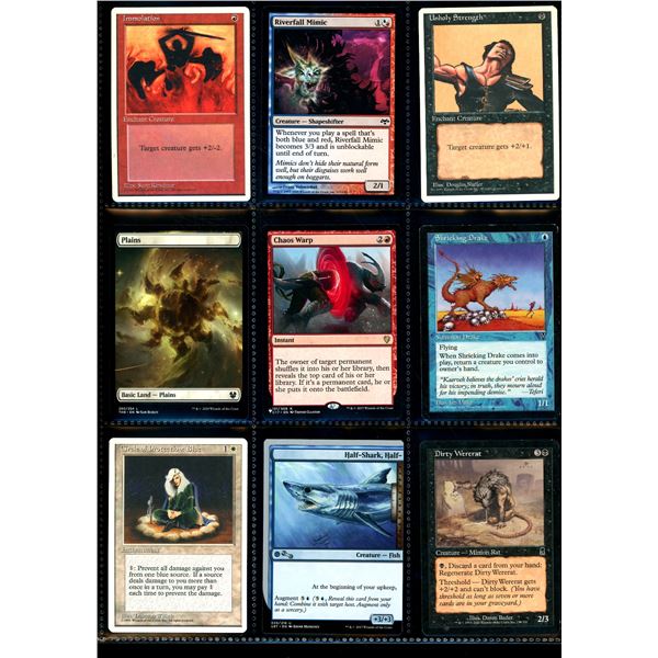 Lot Of 9 Various Magic The Gathering Cards Various Sets & Colors