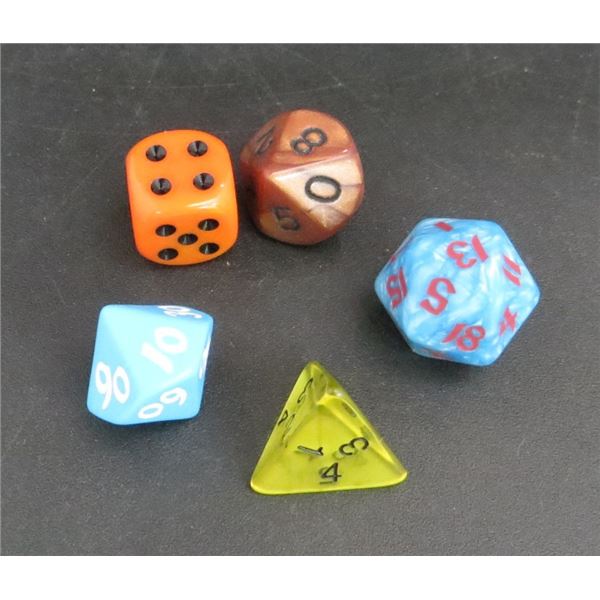 Lot of 5 New Roll playing Game RPG Dice