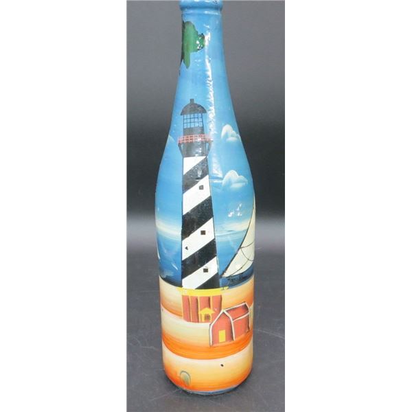 Nautical Painted Wine Bottle