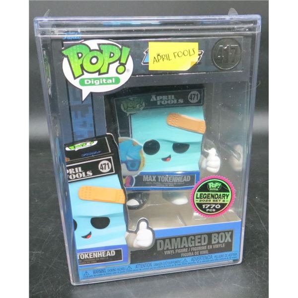 New Funko Pop NFT April Fools Damaged Box #417 With Hard Case BV $85