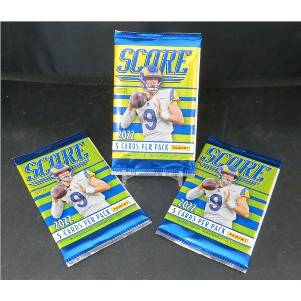 3 Sealed Packs Of 2022 Score Football 5 cards per pack