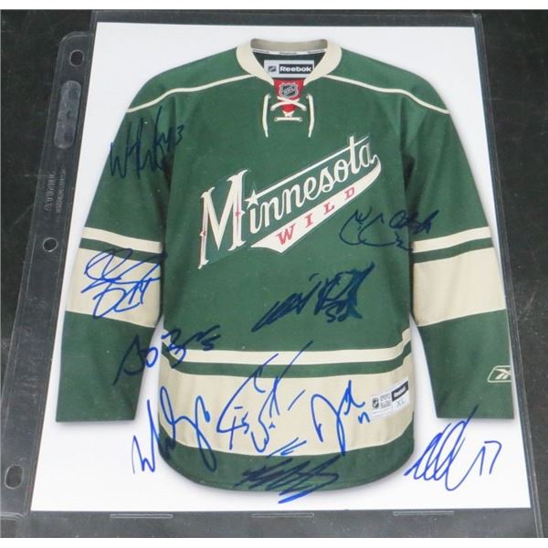 Minnesota Wild Autographed 8x10 Photo With 10 Players Signatures