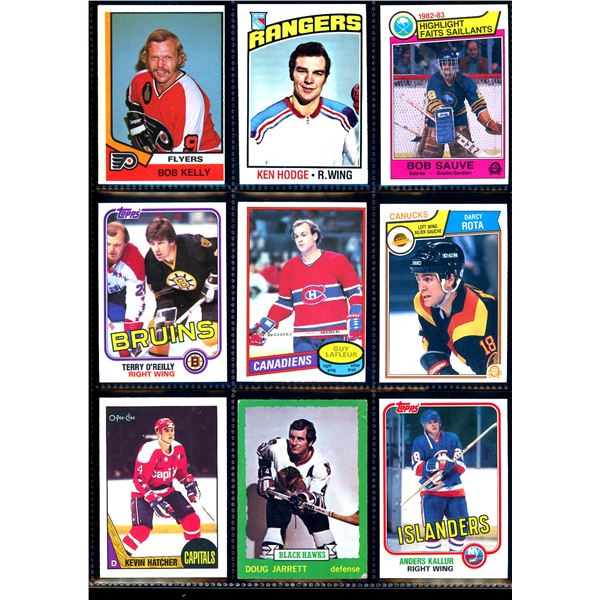 Lot of 9 Various Vintage Hockey Cards Various Teams Sets & Players