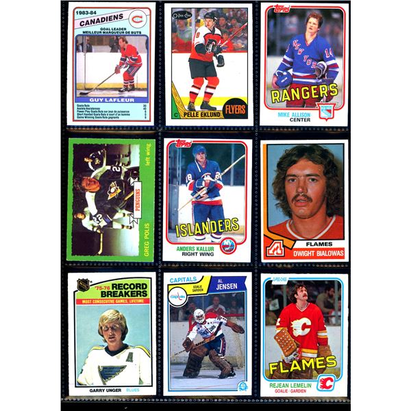 Lot of 9 Various Vintage Hockey Cards Various Teams Sets & Players