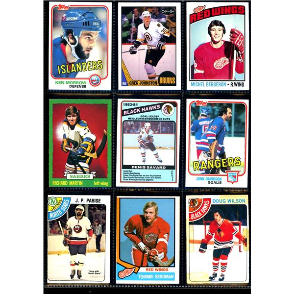 Lot of 9 Various Vintage Hockey Cards Various Teams Sets & Players