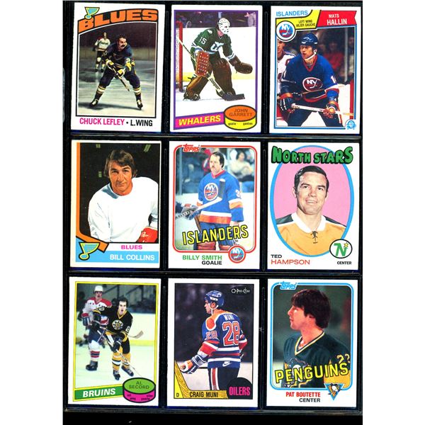 Lot of 9 Various Vintage Hockey Cards Various Teams Sets & Players