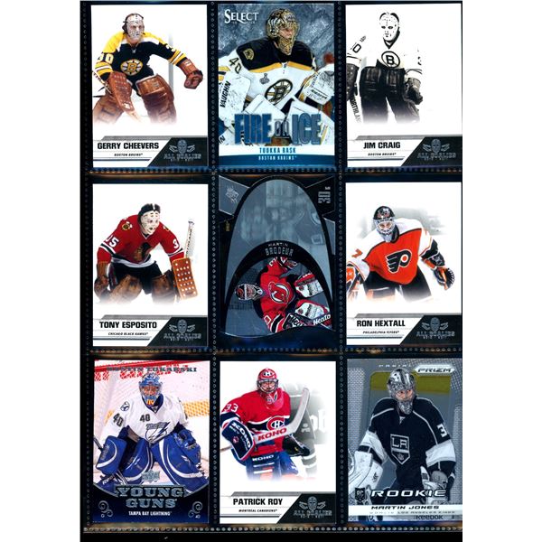Lot of 9 Various Goalie Hockey Cards & Inserts Various Teams Sets & Players