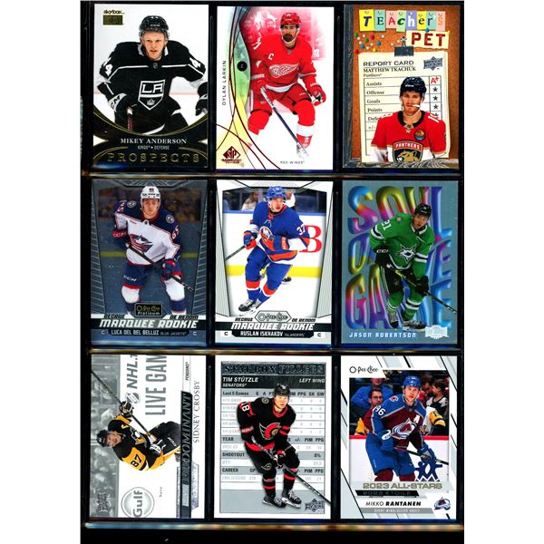 Lot of 9 Various Hockey Inserts or Rookie Cards Various Teams & Players