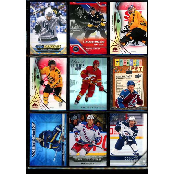 Lot of 9 Various Hockey Inserts or Rookie Cards Various Teams & Players