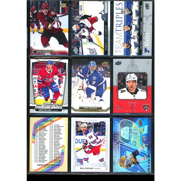 Lot of 9 Various Hockey Inserts or Rookie Cards Various Teams & Players
