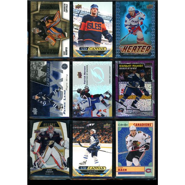 Lot of 9 Various Hockey Inserts or Rookie Cards Various Teams & Players