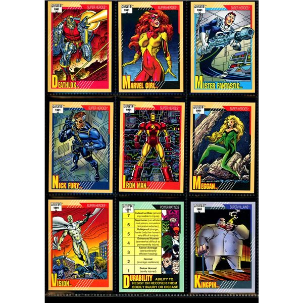 1991 Marvel Lot of 9 Collectible Trading Cards