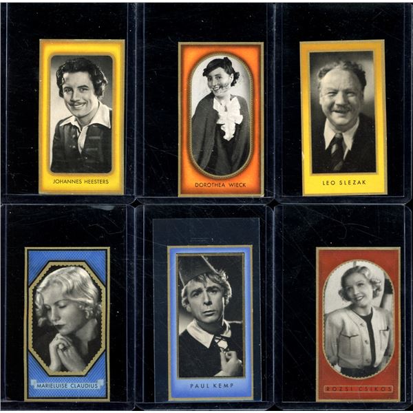 Lot of 6 Movie Star Tobacco Cards from the 1930's