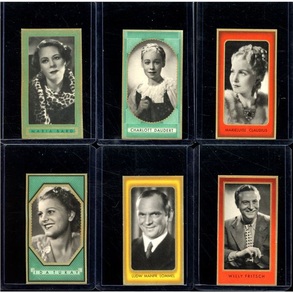 Lot of 6 Movie Star Tobacco Cards from the 1930's
