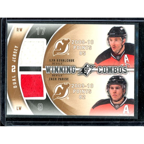 2011-12 SPx Winning Combos #WCKP Ilya Kovalchuk/Zach Parise Dual Jersey