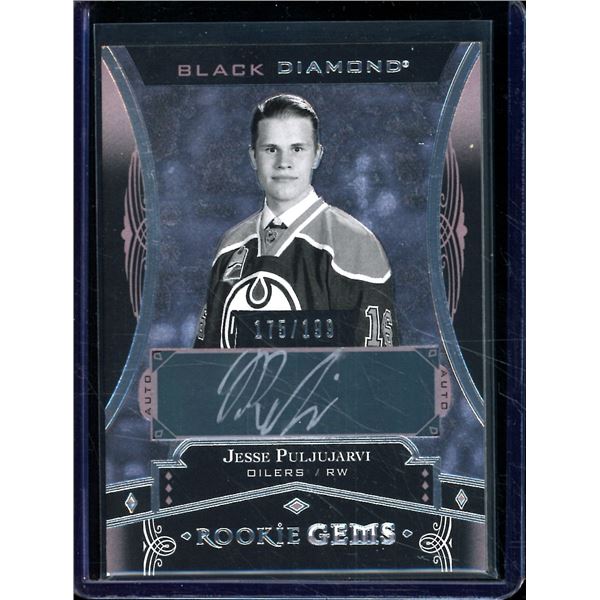 2016-17 Black Diamond Rookie Gems Pure Black Signatures #RGJP Jesse Puljujarvi 175/199 BV $40