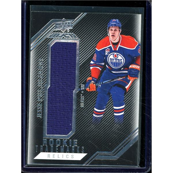 2016-17 UD Black Rookie Trademarks Relics #RTRJP Jesse Puljujarvi