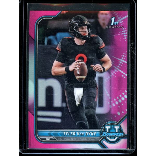 2022 Bowman University Chrome Pink Refractors #53 Tyler Van Dyke