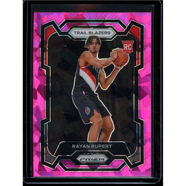 2023-24 Panini Prizm Prizms Pink Ice RC #140 Rayan Rupert