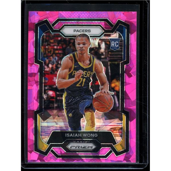2023-24 Panini Prizm Prizms Pink Ice RC #154 Isaiah Wong