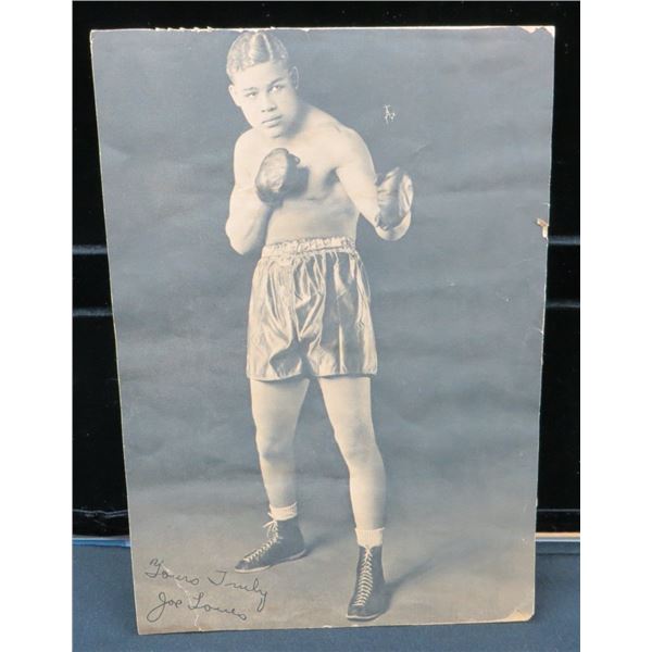 Rare 1937 Joe Louis Black & White Cut Out Photo On Board  7.5" x 11"