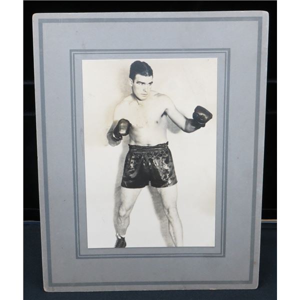 Vintage Max Schmeling Black & White 5X7 Photo Mounted on Board Frame