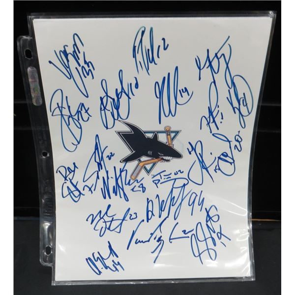 San Jose Sharks Team Signed 8x10 NHL Photo