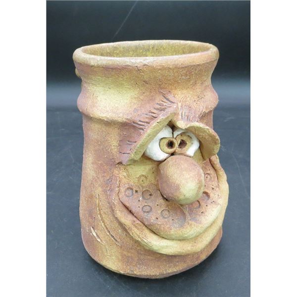 Vintage Stoneware Face Mug Inscribed "FYN 76"