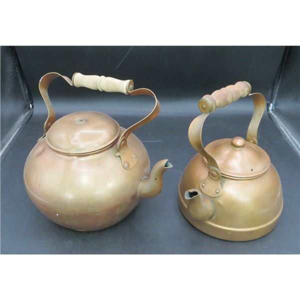 2 Vintage Copper Kettles