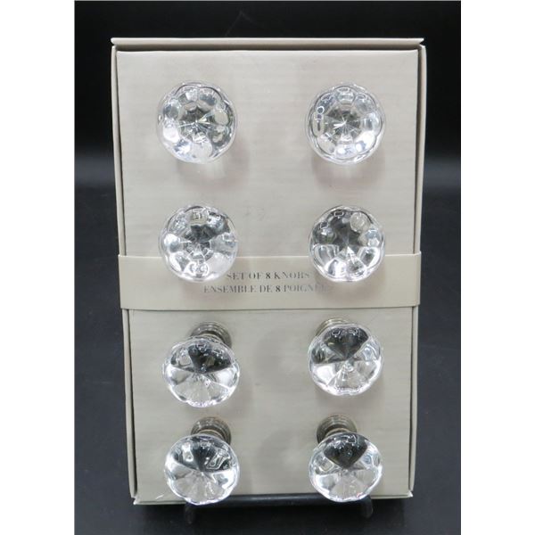 New Set of 8 Crystal Cabinet Knobs