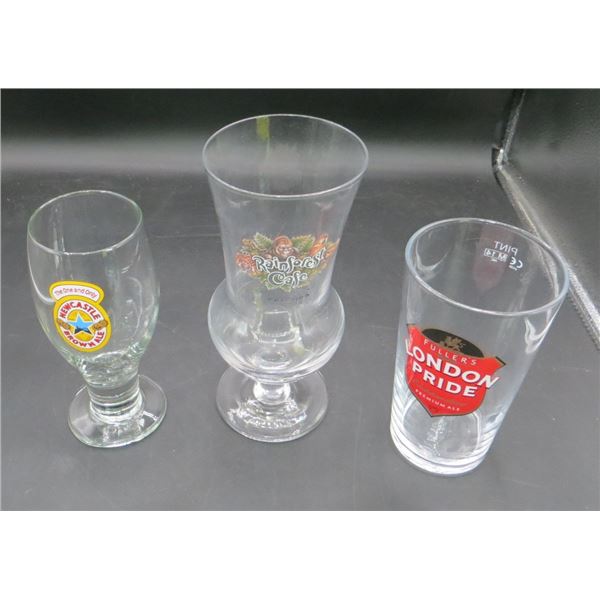 Lot of 3 Collectible Drinking Glasses