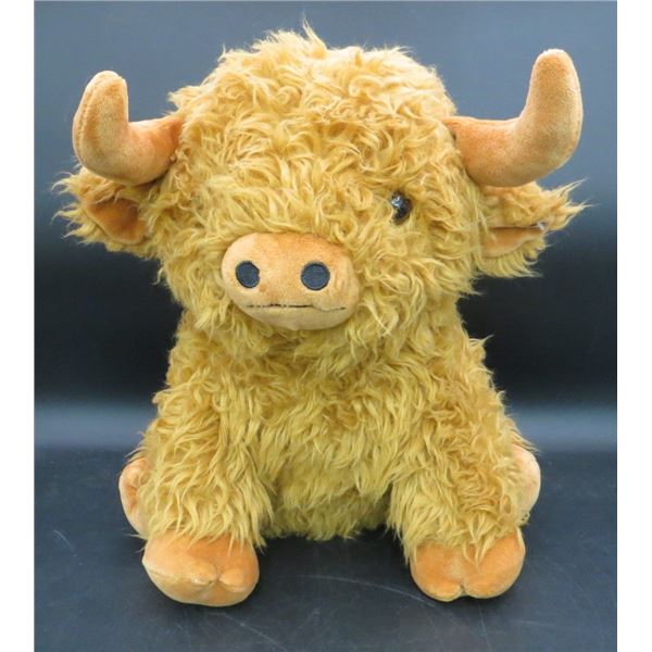 Brown Fluffy Highland Stuffed Cow 13" Tall