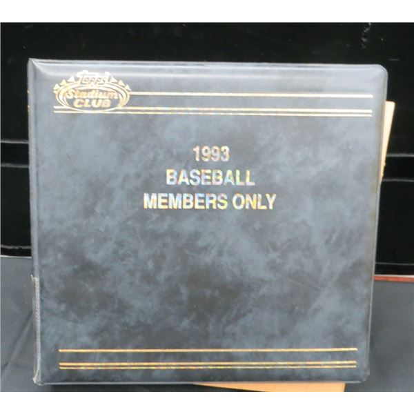 1993 Stadium Club Baseball Members Only Complete Set w/ Binder & COA BV $200