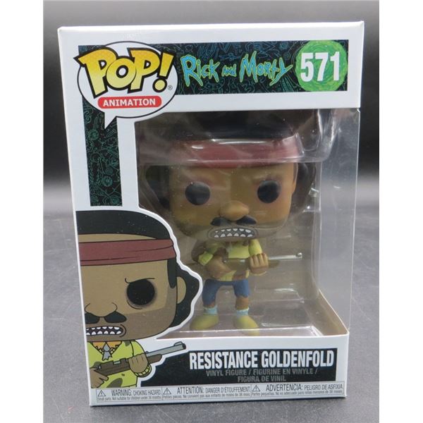 New Funko Pop Rick & Morty Resistance Goldenfold #571 BV $25