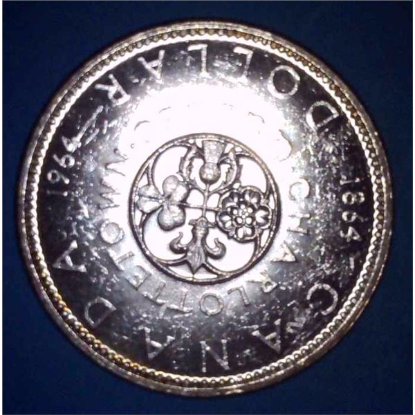 1964 Canadian Silver $1 Dollar Coin