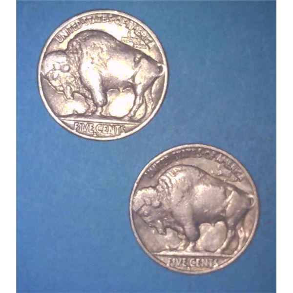 2x USA Buffalo Nickels 1936