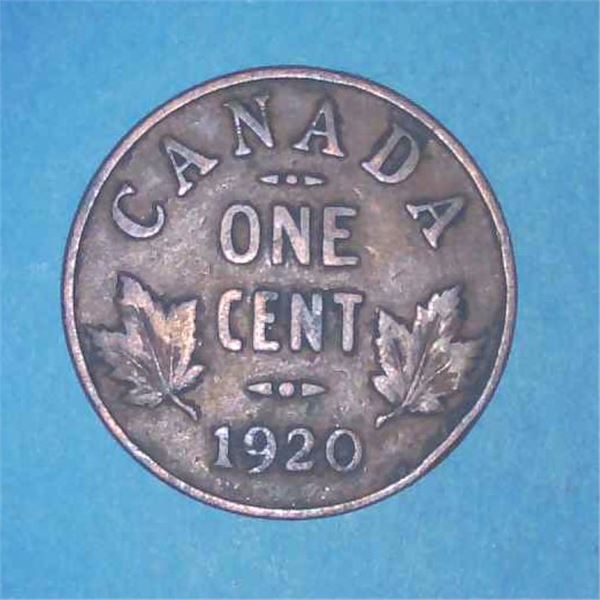 1920 Canadian Penny One Cent Coin