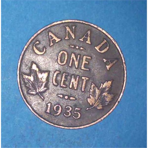 1935 Canadian 1 Cent Coin Penny