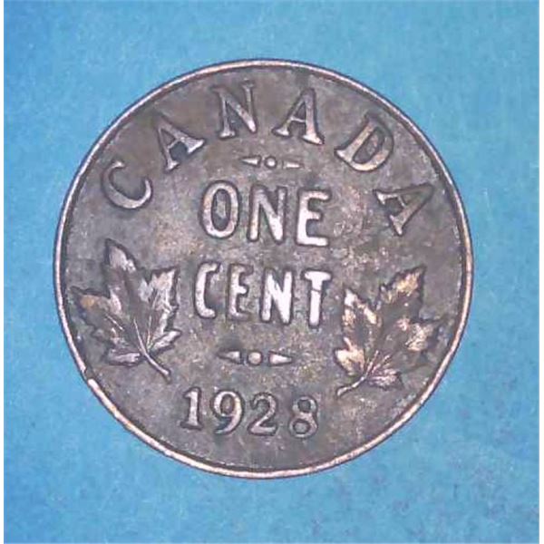 1928 Canadian Penny One Cent Coin