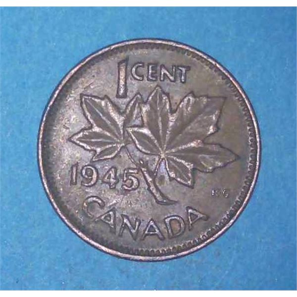 1945 Canadian Penny One Cent Coin