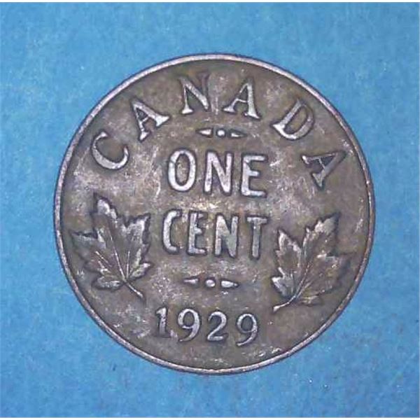 1929 Canadian Penny One Cent Coin