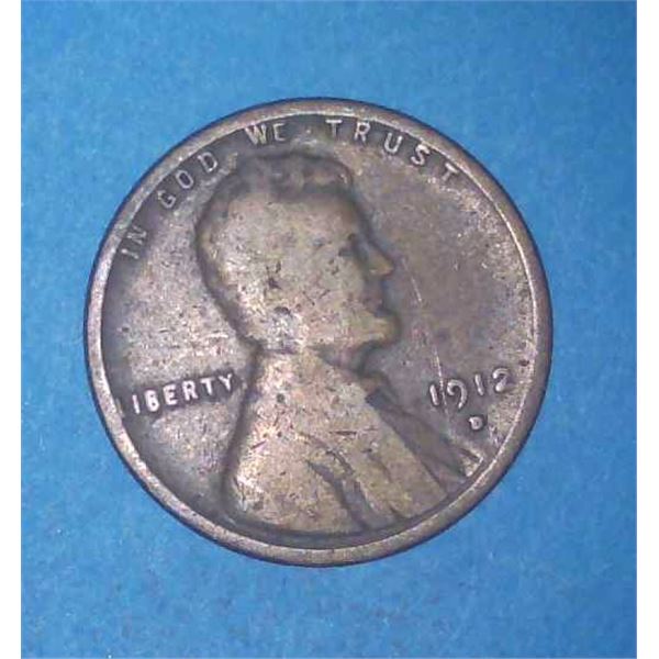 1912D USA Penny One Cent Coin