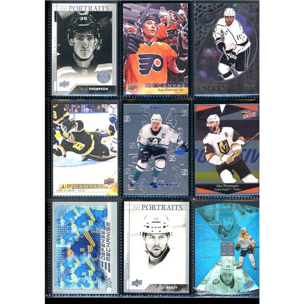 Lot of 9 Various Hockey Inserts or Rookie Cards Various Teams & Players